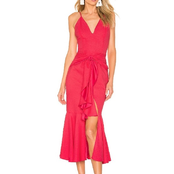 PatBO Dresses & Skirts - Patbo Bo Ruffle Midi Dress Size 2